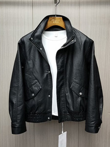 
Sexy leather jacket for men 2025 new high-end retro motorcycle leather jacket loose stand collar PU leather jacket