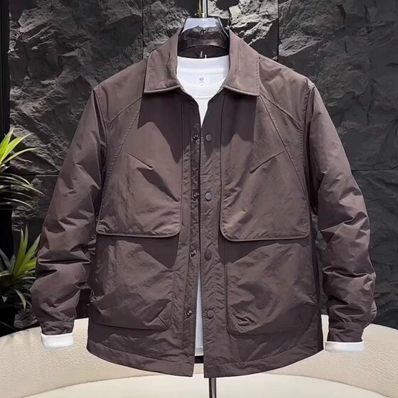 
Light shirt down jacket men's winter 2025 new lapel high-end business casual men's jacket