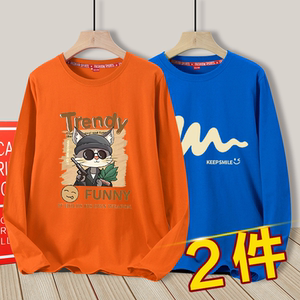 
Fat boy long-sleeved T-shirt new pure cotton bottoming shirt medium and large children boy top baby autumn clothes children's clothing Korean version