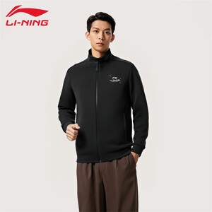 
Li Ning Jacket Men's Spring and Autumn New Stand Collar Cardigan Fitness Sports Leisure Running Breathable Sweater AWDU179