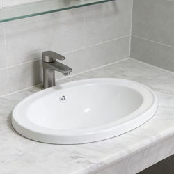 Semi-Embedded Countertop Washbasin Ceramic Washbasin Oval Undermount Basin Converted to Above-Counter Basin Handwashing Basin 