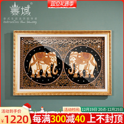 Promotional Southeast Asian Decorative Painting Thai Spa Massage Shop Elephant Decoration High-end Art Living Room Bead Embroidery Hanging Painting