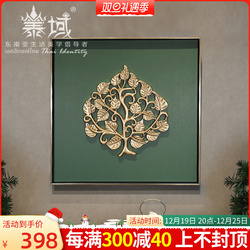 Thai Southeast Asia Gold Foil Bodhi Tree Zen Entrance Decoration Painting Thai Simple Modern Living Room Hanging Painting
