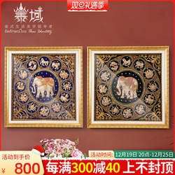 Promotional Southeast Asian Elephant Decorative Painting Thai Spa Massage Shop Hanging Painting Entrance Aisle Living Room Bead Embroidery Mural