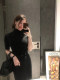 22 autumn and winter new women's clothing OL commuter base wool turtleneck mid-sleeved knitted splicing fake two-piece skirt dress