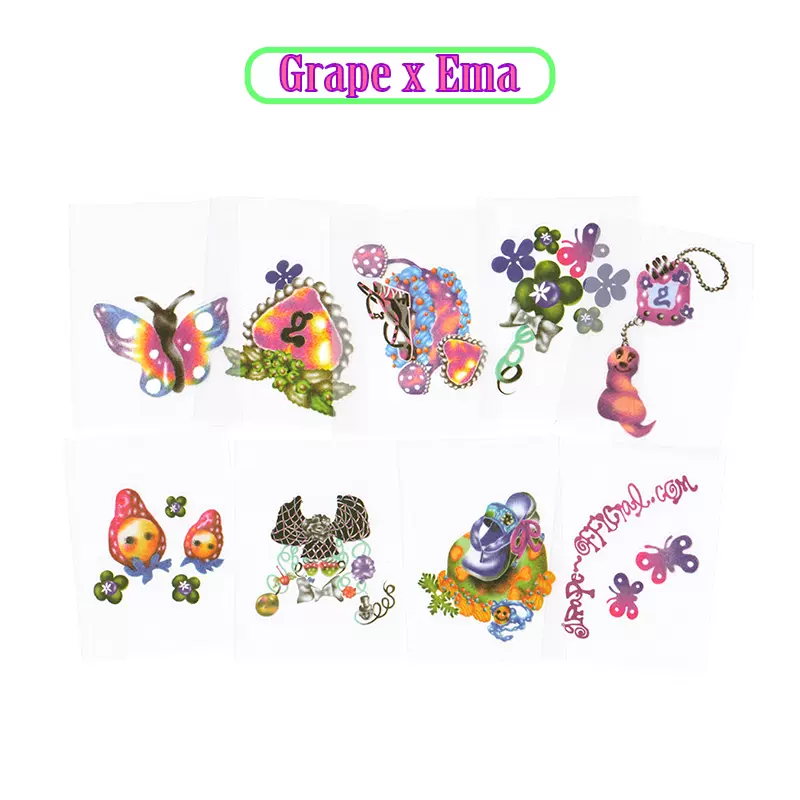 现货]GRAPE *Ema Gaspar 插画合作款刮刮乐贴纸钥匙链套装-Taobao