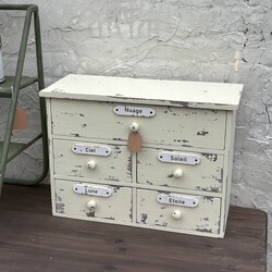 Sweet Garden Vintage Distressed Starry Sky Chest of Drawers Gardening Solid Wood Miscellaneous Decorative Items Handbook File Cabinet