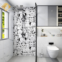 Cartoon Black and White Comic Cat Bathroom Small Tiles French-Style Bathroom Kitchen Tiles Wall Tiles Toilet Balcony Floor Tiles