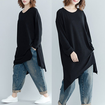 Autumn new Korean version of the large size loose split open shirt
