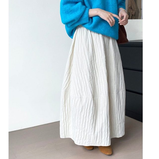 Japanese Literary Line Warm Boxer Skirt Female Autumn and Winter Big size fat mm pear -shaped figure medium long A -line umbrella skirt
