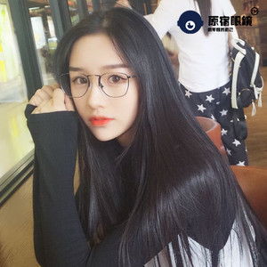 Korean style trendy ultra light eye frame metal square flat mirror retro women's glasses frame men's pair myopia student glasses