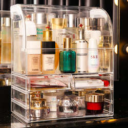 Cosmetic Storage Box Desktop Makeup Box Trendy Transparent Dustproof Lipstick Box Drawer-Type Organizer Acrylic Large