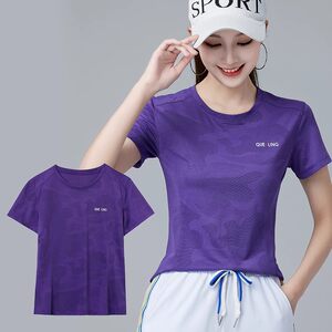 
Square dance clothing summer new sports T-shirt for women casual fitness running jumping and jumping quick dry short-sleeved top