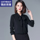 Black bow shirt for women long sleeves fashionable temperament base spring and autumn French chic professional women's chiffon shirt