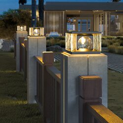 2026 New Solar Pillar Lights for Outdoor Courtyard Villa Pillar Lights, Waterproof Fence Gate Pillar Lights on Both Sides of the Gate