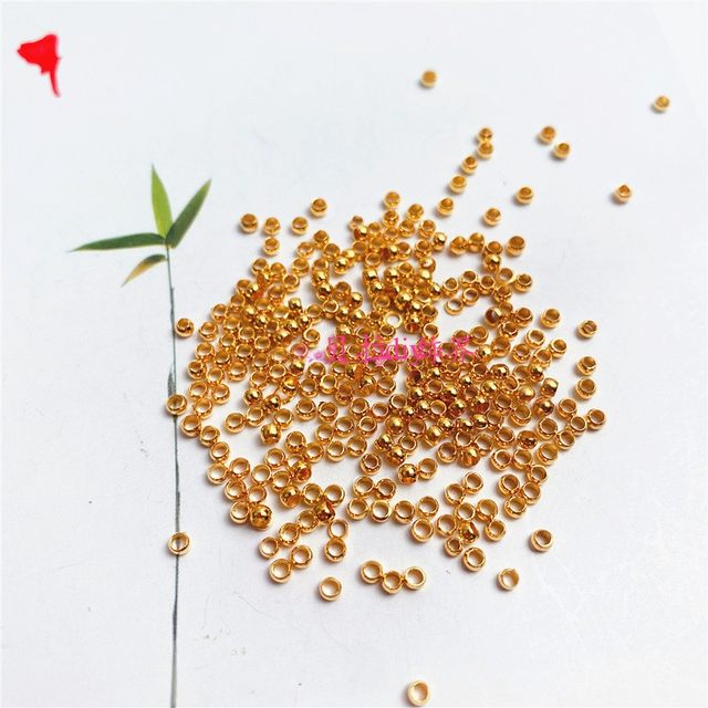 Gold-plated silver-plated positioning beads spacer beads handmade diy small loose beads beaded hairpin necklace jewelry accessories materials