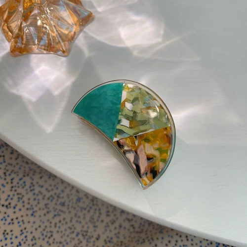 Ретро зеленая свежая заколка-крабик, заколка для волос, акула, в корейском стиле, французский стиль