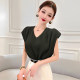 Design-slim solid color V-neck acetate satin shirt women's sleeveless vest vest vest temperament shirt top