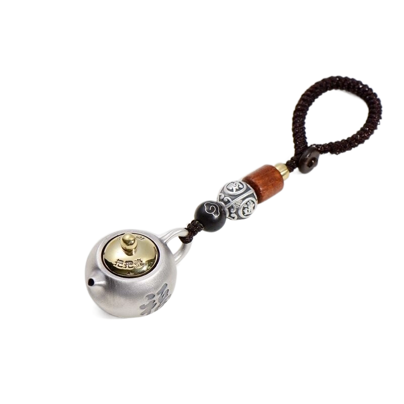 仏教美術品 純銀製 不動尊菩薩 經文付 吊墜 根付 極上品 館蔵品