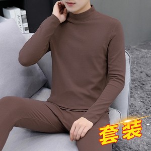 
Autumn and winter double-sided German velvet underwear set for men, thickened velvet, half-turtle collar, autumn clothes and long-sleeved trousers for boys