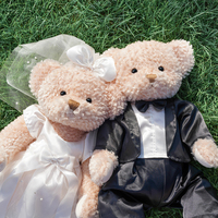 Press Dolls - Wedding Room Layout Doll Couple Doll Wedding Dress Bear - High-End Decoration Gift