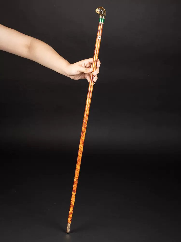 独角鹿西洋古董古董手杖小天使黄金血滴石杖柄马六甲藤杖身手杖-Taobao 
