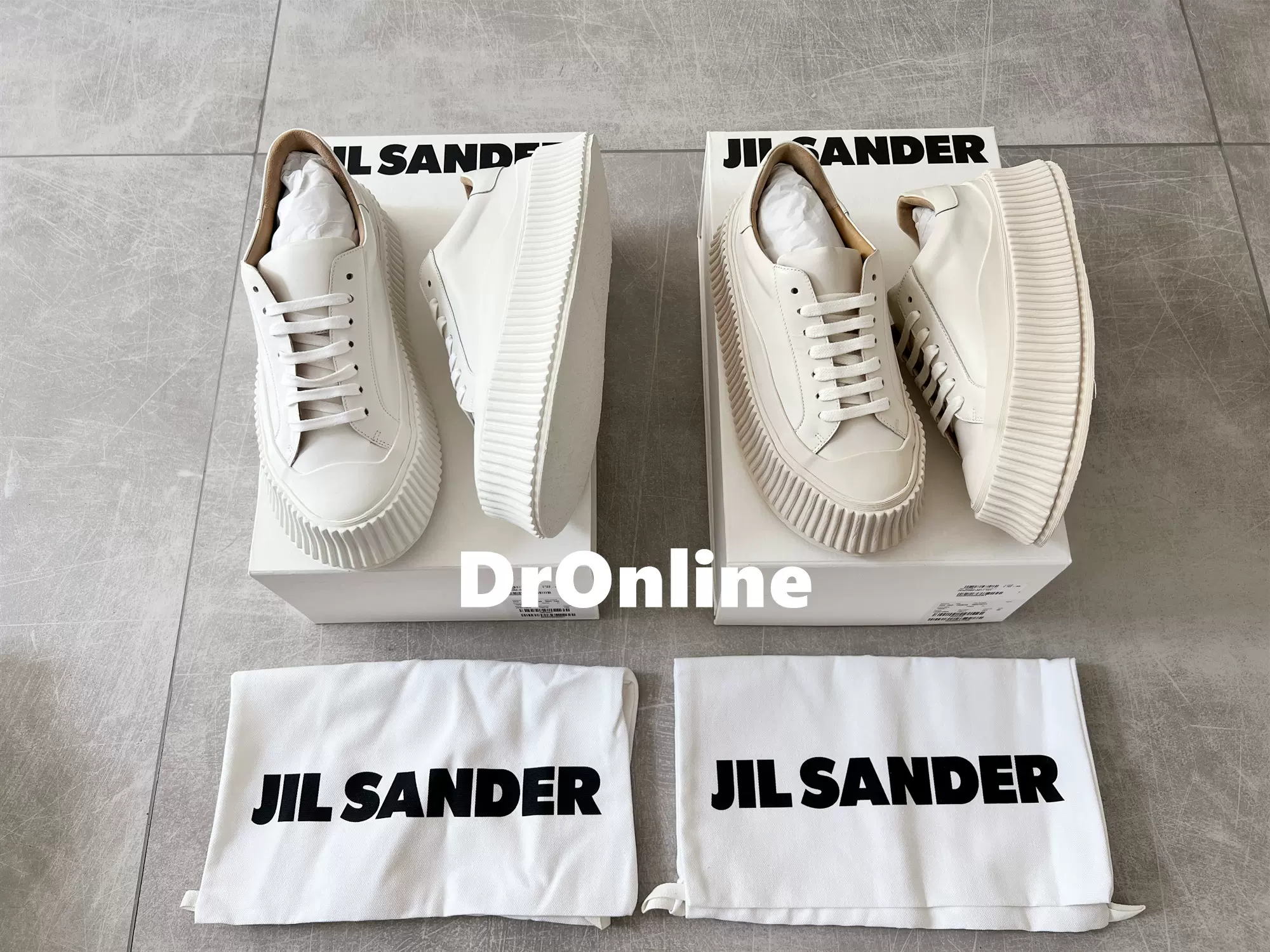 國內現貨】Jil Sander 22SS 皮質白色米色餅乾鞋低幫鞋- Taobao
