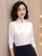 Professional suit white shirt women's design sense niche spring and autumn temperament waist-hugging long-sleeved shirt fashionable work clothes set