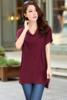 Summer korean cotton short-sleeved t-shirt women,s mid-length loose top solid color v-neck large size women,s bottoming shirt
