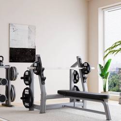Commercial Multi-Functional Weight Bench, Bench Press Rack, Squat Rack, Integrated Barbell Rack, Barbell Set, Home Fitness Equipment