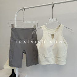 Fitness Set for Women, Summer High-End All-In-One Yoga Vest, Wearable as Outerwear, Nude-Feel Butt-Lifting Running Sports Cycling Pants