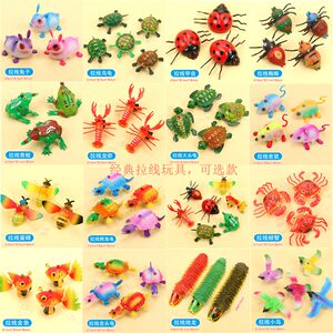 
3 packs of traditional pull string animal props pull string crawling pull string little turtle rabbit pull string can run street stall supply