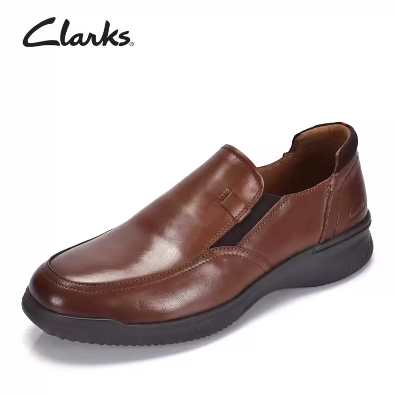 clarks其乐男鞋秋季新款圆头牛皮舒适柔软休闲皮鞋懒人鞋男士单鞋