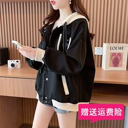 Girls' Autumn and Winter Jacket 2025 New Stylish Casual Hooded Baseball Jacket with Fleece for Older Children, Cardigan Top