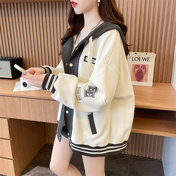 Girls' Outwear, Autumn and Winter Style, Stylish Baseball Uniform, 2025 New Style, Casual Jacket for Girls and Kidsren, Fleece-Lined Top for Older Kidsren