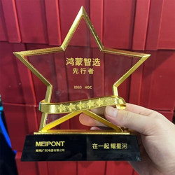 Customized Metal Crystal Trophy, Creative, High-End, Elegant, Five-Pointed Star, Annual Meeting, Honor, Championship Competition Award Plaque Decoration