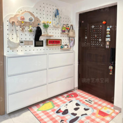 Perforated Board Shoe Cabinet, Wall-Mounted Integrated Ultra-Thin Shoe Cabinet, Steel Flip-Top Shoe Cabinet, Entryway Shoe Cabinet