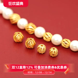 
925 sterling silver gold-plated handmade ancient gold melon beads diy red rope bracelet bracelet braided hand rope with bead accessories