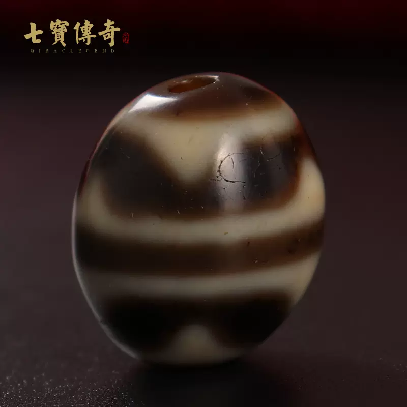 一物一图】原矿西藏虎牙天珠天然老矿至纯高纯天珠diy手串配珠