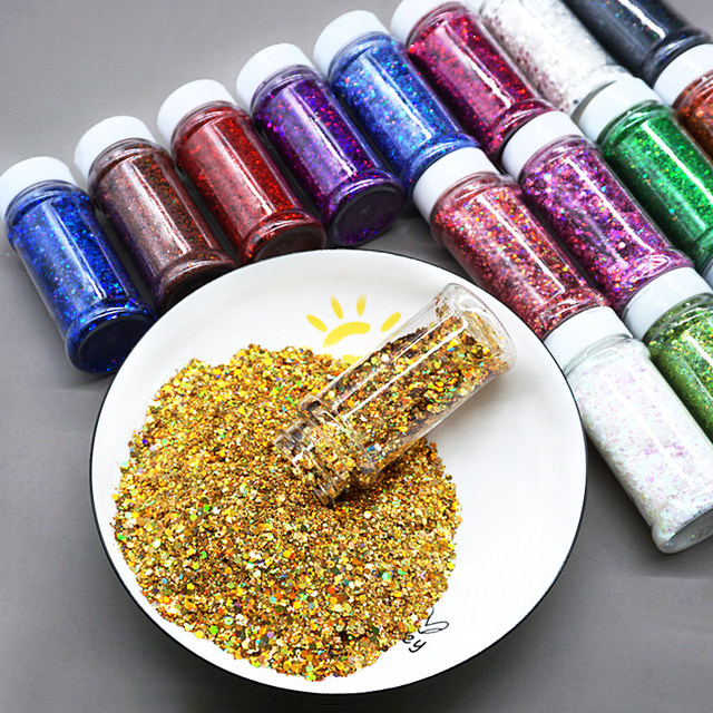 Crystal glue glitter sequins large bottle laser gold powder quicksand mahjong cat claw flow hemp decoration handmade diy material