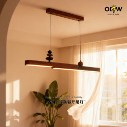 French Mid-Century Style Stunning Restaurant Chandelier, Retro Dining Table Bar Lamp, Creative New Minimalist Linear Strip Lighting