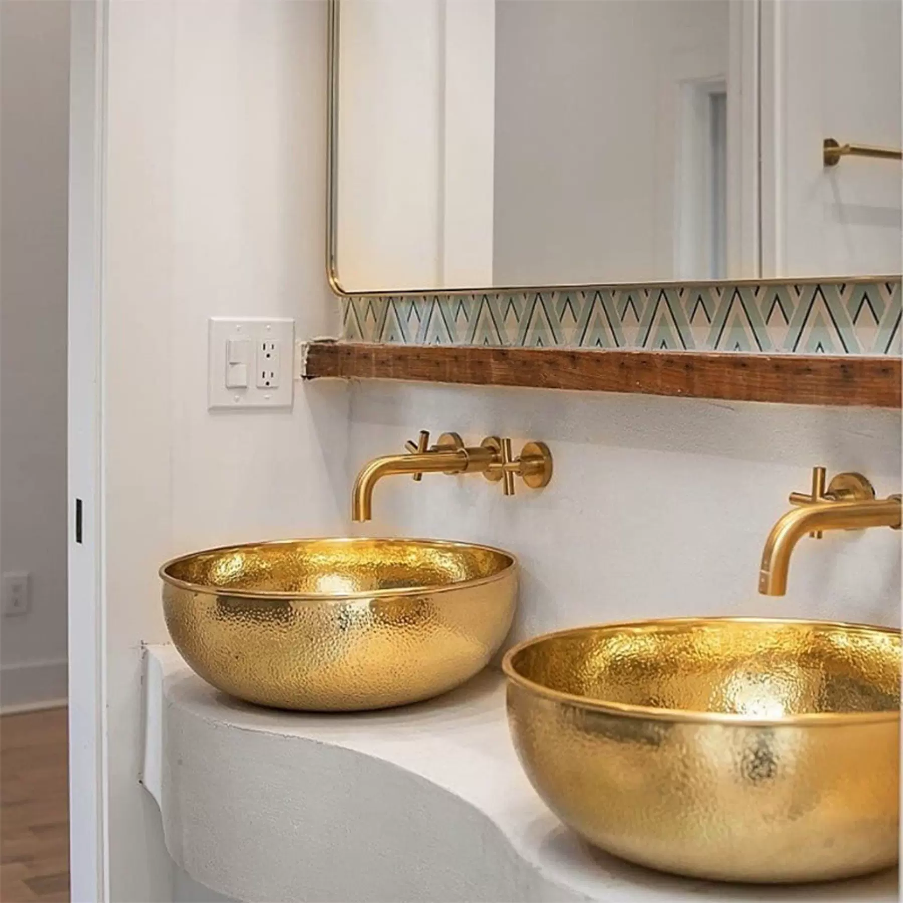 陶磁器芸術金色洗面台台盆形洗面器-