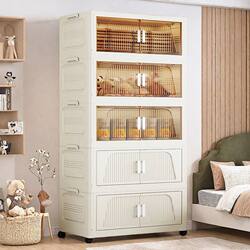 Installation-Free Storage Cabinet Storage Cabinet Baby Wardrobe Home Bedroom Children's Clothes Storage Cabinet Multi-Layer Toy Cabinet