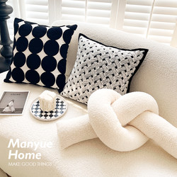 M.Life Bordeaux Art Twisted Strip Sofa Pillow Cushion ins Style Model Room Pillow Cushion Cover
