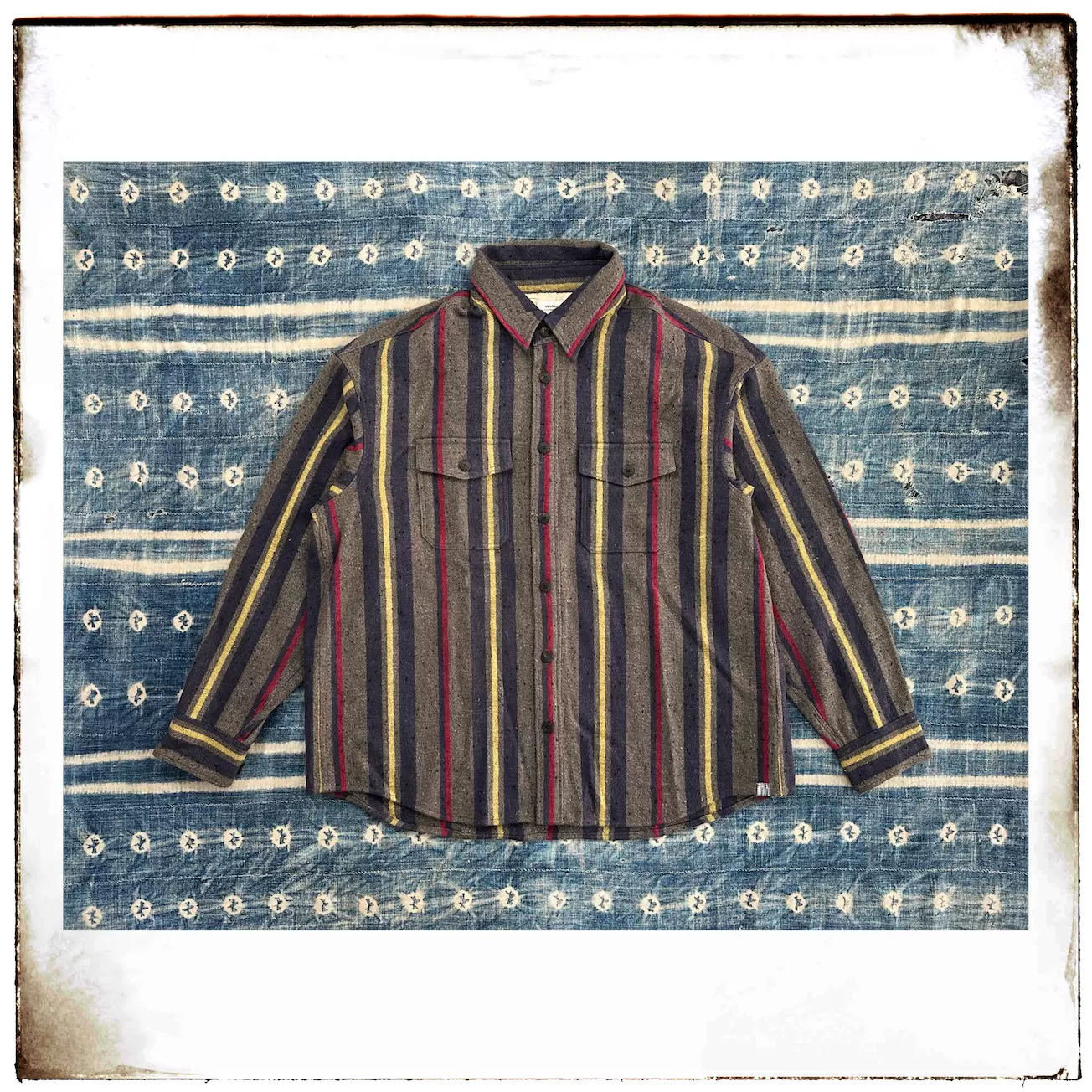 現貨 VISVIM 22AW LUMBER L/S MAYAN 長袖寬鬆 羊毛混紡 條紋襯衫-Taobao