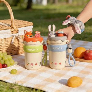 
Disney Zootopia Thermos Cup Children's Water Cup Girls High-Looking Straw Cup Student-Special Gift