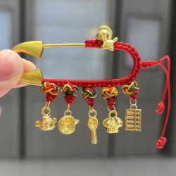 Gold Zodiac Horse Pin, Pure Gold 999, Gold Pin for Calming Pregnant Women, Baby Full Month, Children's First Birthday Gold Ornament