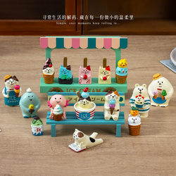 Japanese-Style Zakka Cat Summer Ice Cream Shop Decoration Cartoon Cat Resin Crafts
