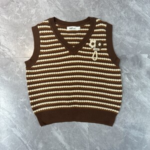 
10.17IYF No decorative flowers vest striped sweater women's sweater autumn and winter inner top