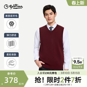 
[Wool Vest] Goldlion Autumn and Winter Zodiac Year Vest V-neck Casual Pullover Sleeveless Sweater Knitted Sweater for Men